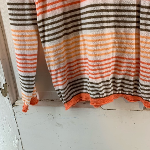 Guided Series Coral Grey Yellow Striped Sweater - Picture 5 of 7